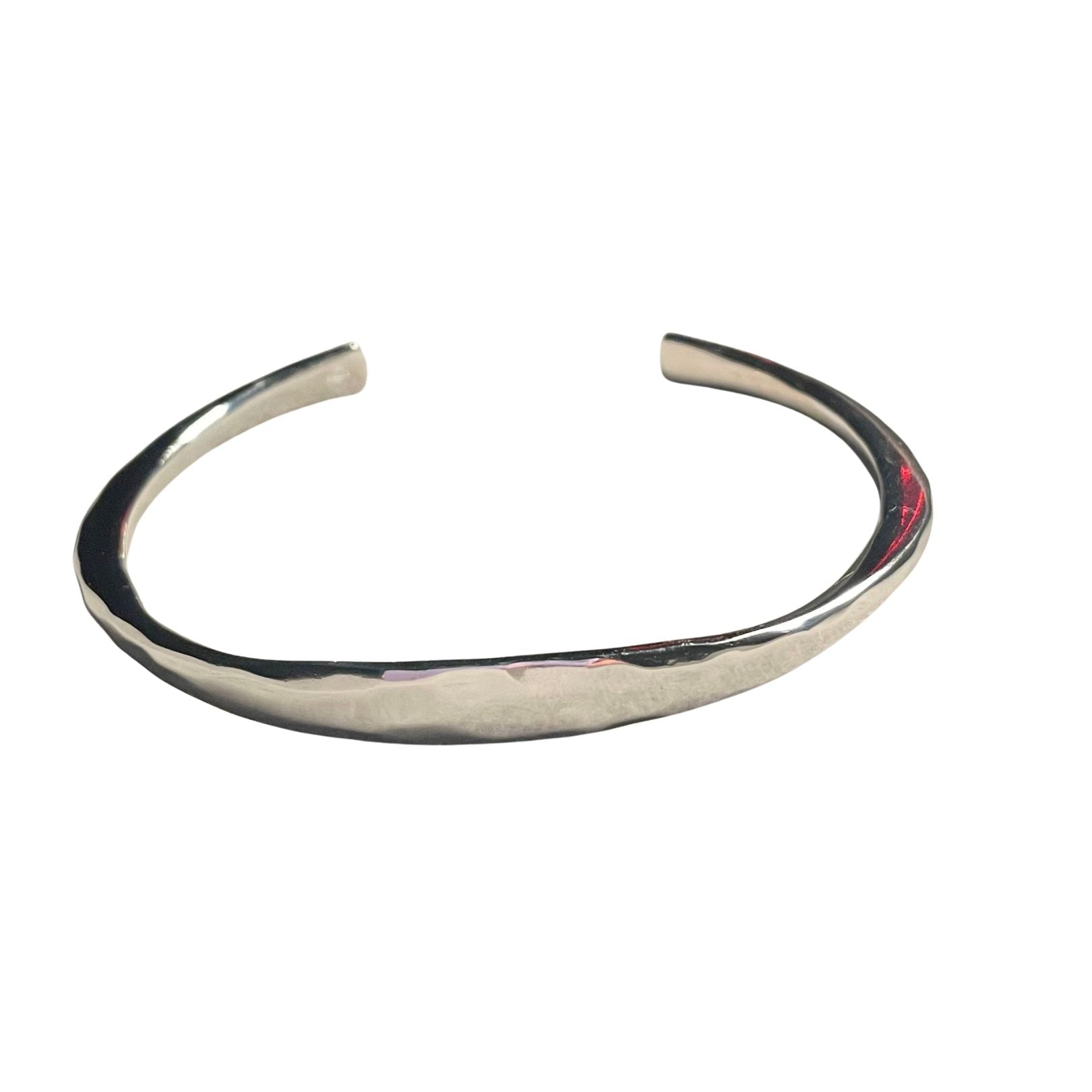 Silver forged cuff by Amy Delson 