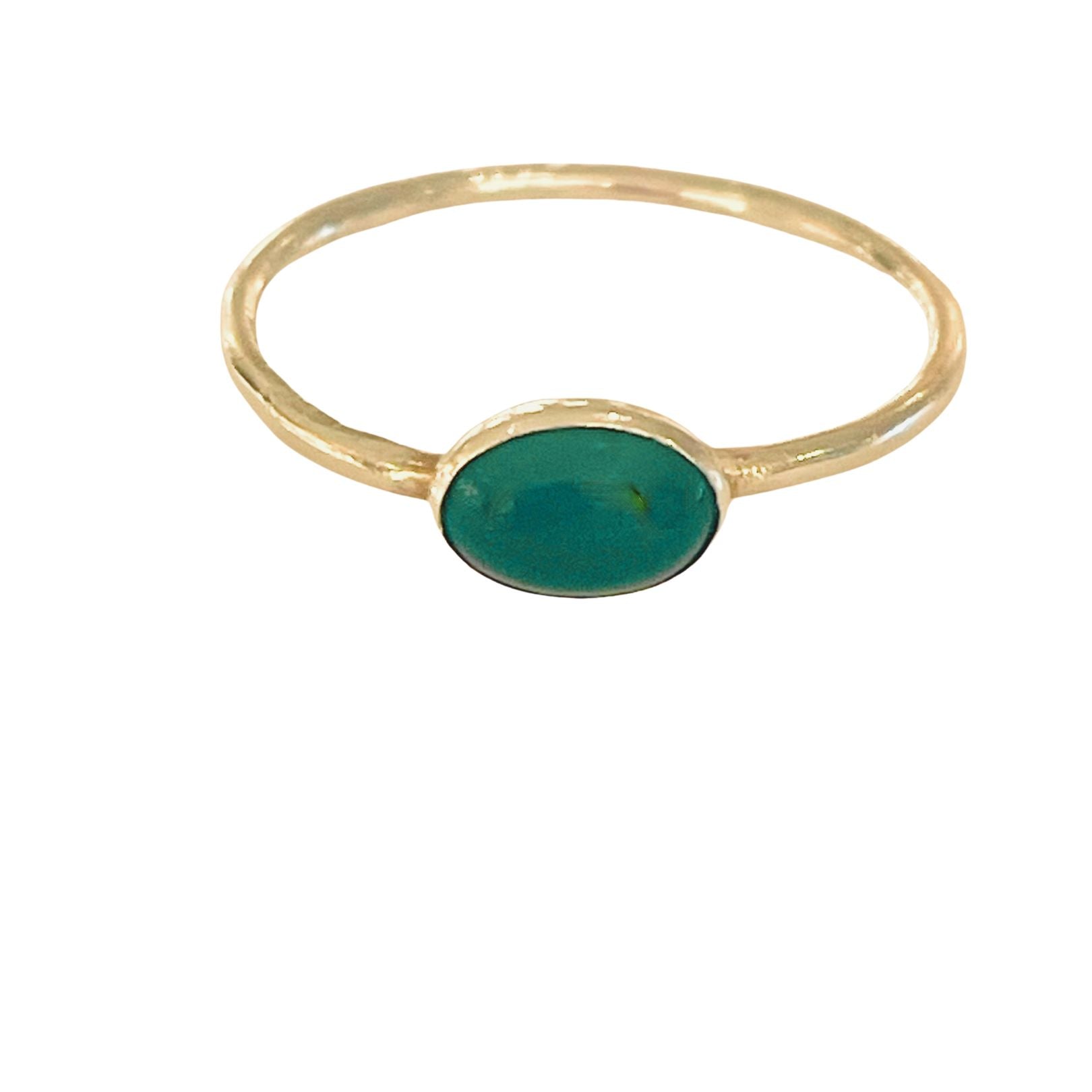 Sterling Silver Green Chalcedony Ring by Amy Delson