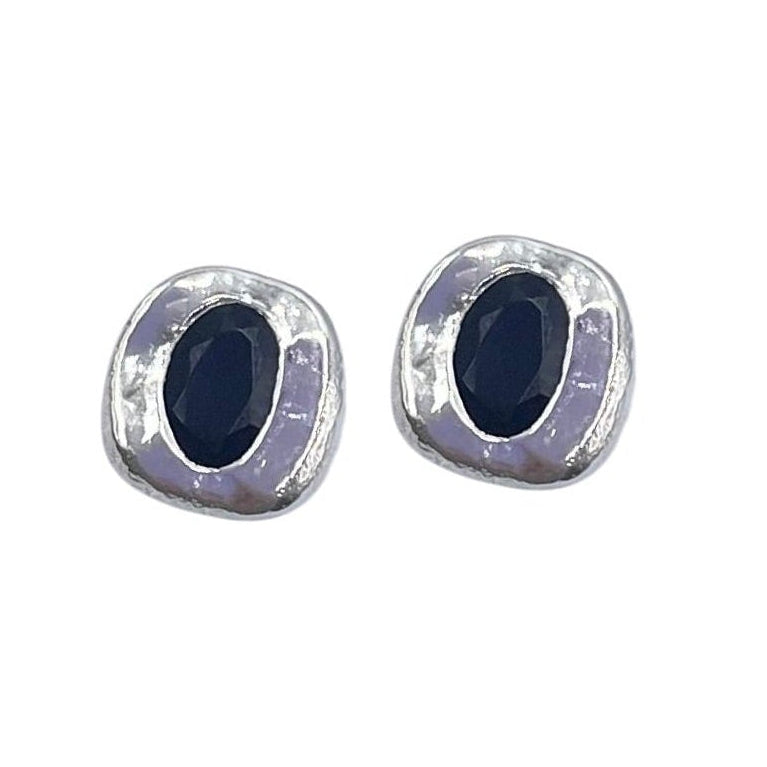 Sterling silver black onyx stud earrings by Amy Delson