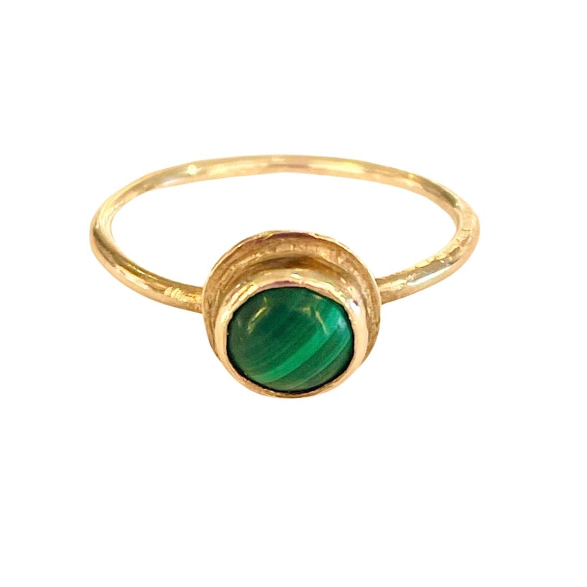 Sterling silver malachite ring by Amy Delson
