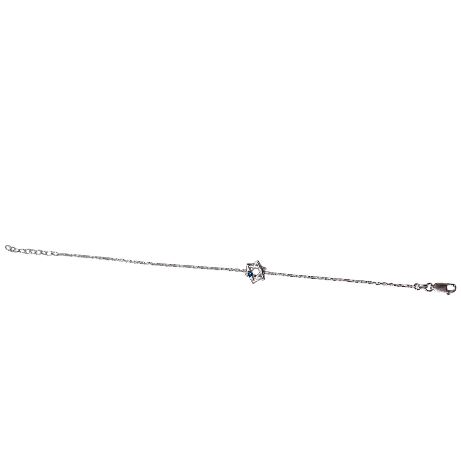 Sterling silver star of David bracelet by Amy Delson with London Blue Topaz