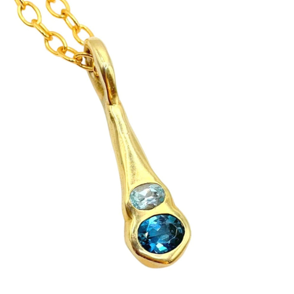 Blue Topaz Gold pendant by Amy Delson