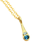 Blue Topaz Gold pendant by Amy Delson