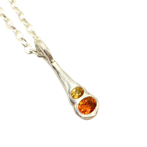 Citrine silver pendant necklace by Amy Delson