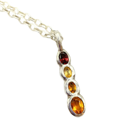 Amy Delson Garnet Citrine silver pendant