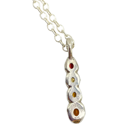 Back of Amy Delson garnet citrine silver pendant