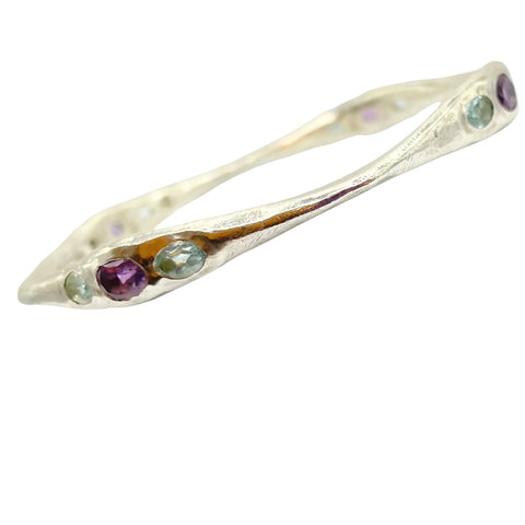 Amy Delson silver amethyst blue topaz bangle