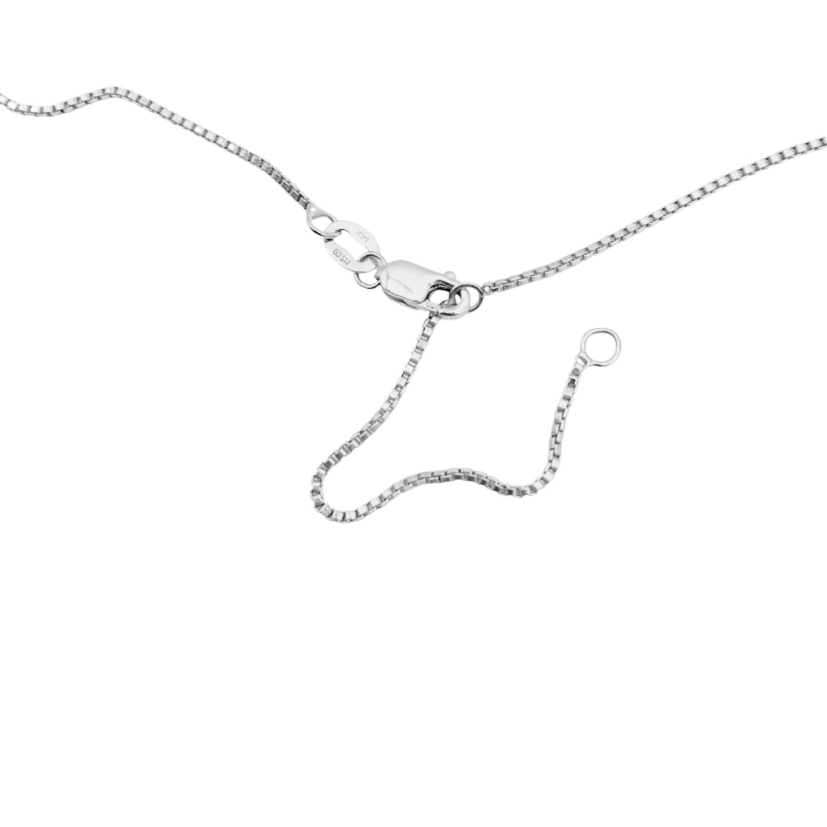 Letter C Necklace in 14K White Gold with Oval Lab Diamond