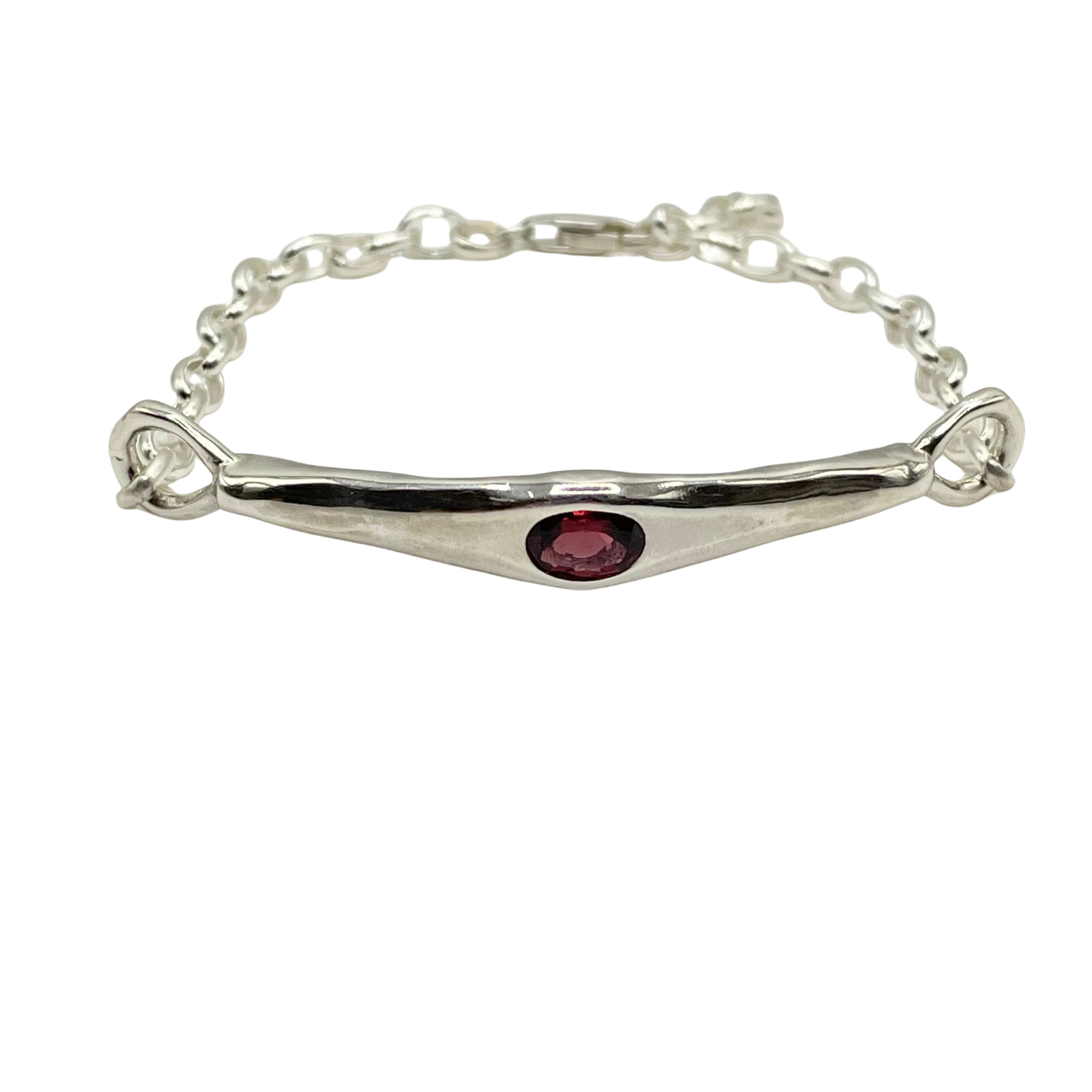 Amy Delson Sterling Silver Garnet Adjustable Bracelet