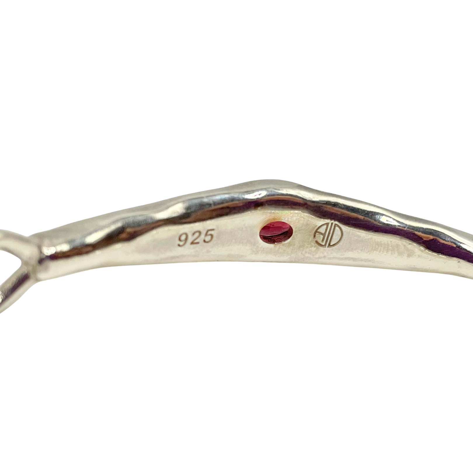 inside view Amy Delson silver garnet bracelet