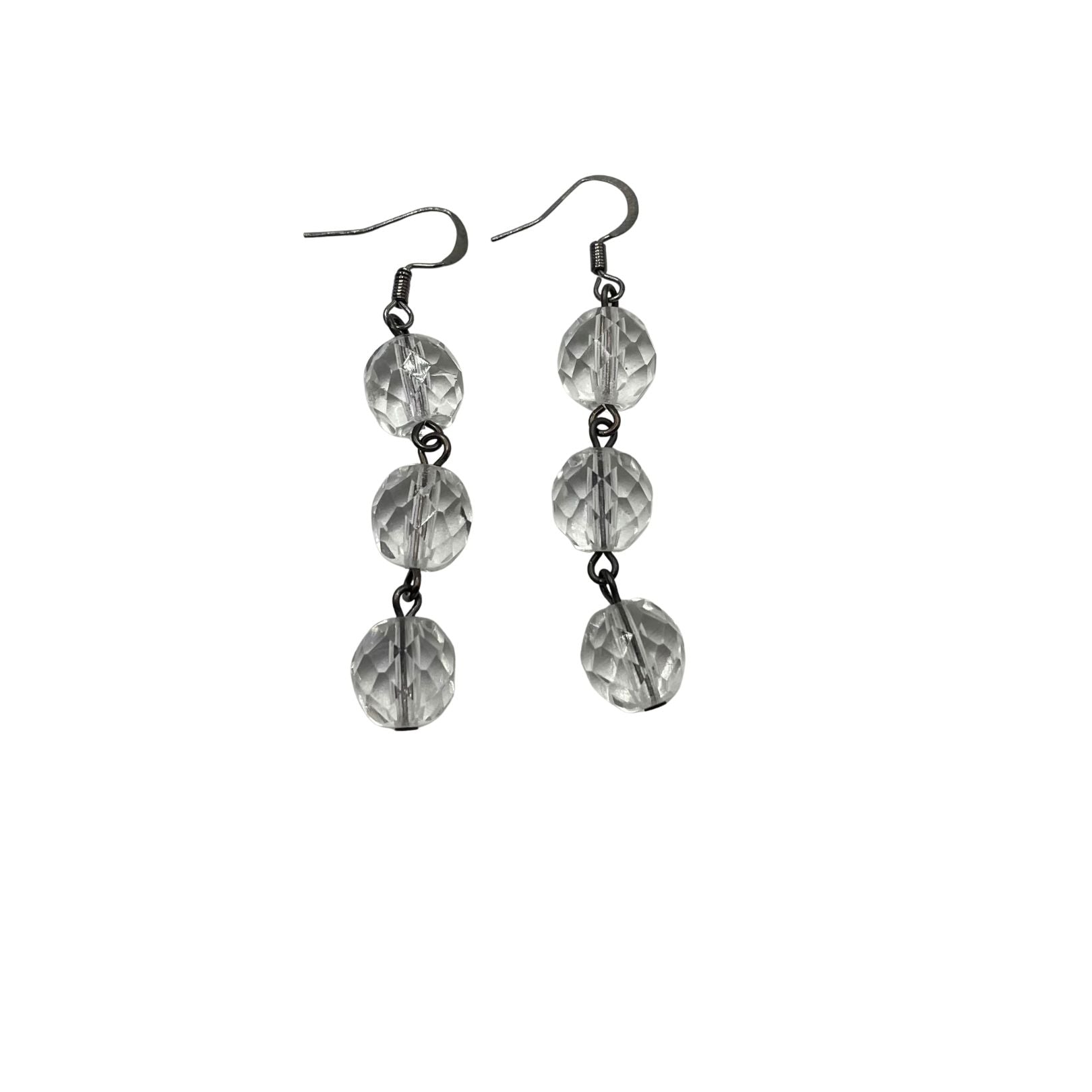 Clear crystal earrings by Amy Delson
