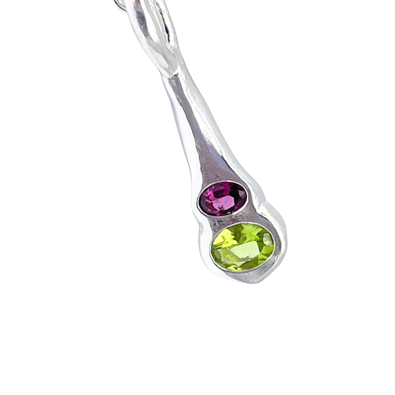 Amy Delson Peridot Garnet Silver Pendant