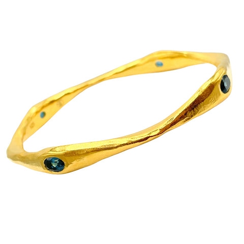 London Blue Topaz Gold Bangle Amy Delson