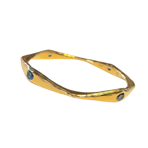 Amy Delson Gold Blue Topaz Bangle