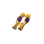 Harlow - Amethyst Gold Hoop Earrings