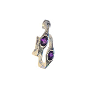 Harlow - Amethyst Silver Hoop Earrings