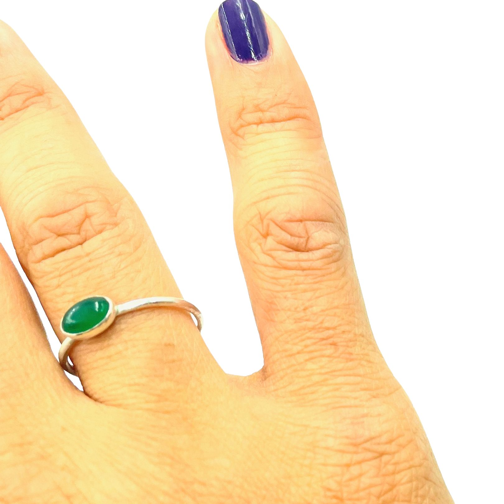 Gia - Green Chalcedony Sterling Silver Ring
