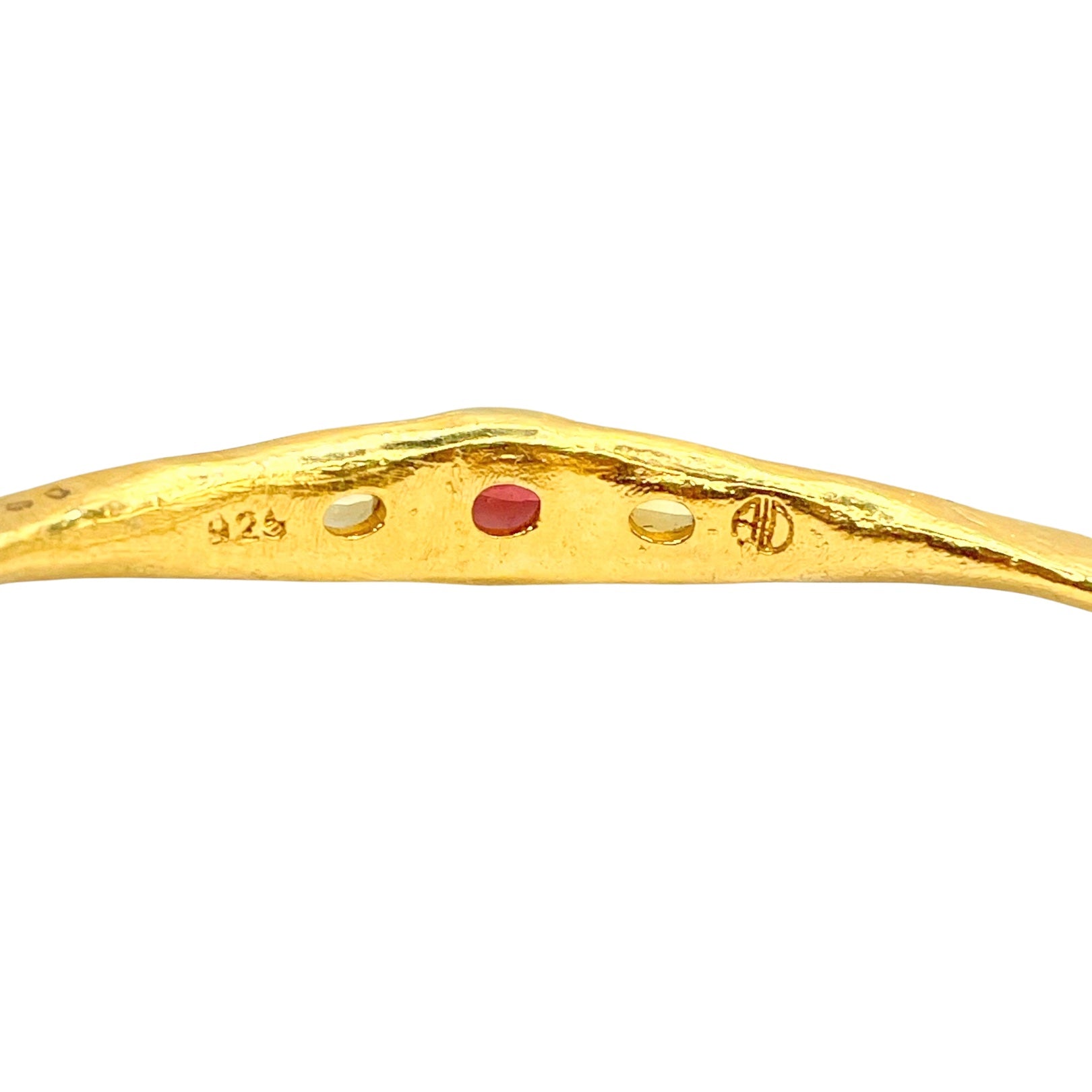 Inside Garnet Citrine Gold Bangle by Amy Delson