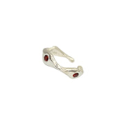 Red silver ear cuff by Amy Delson