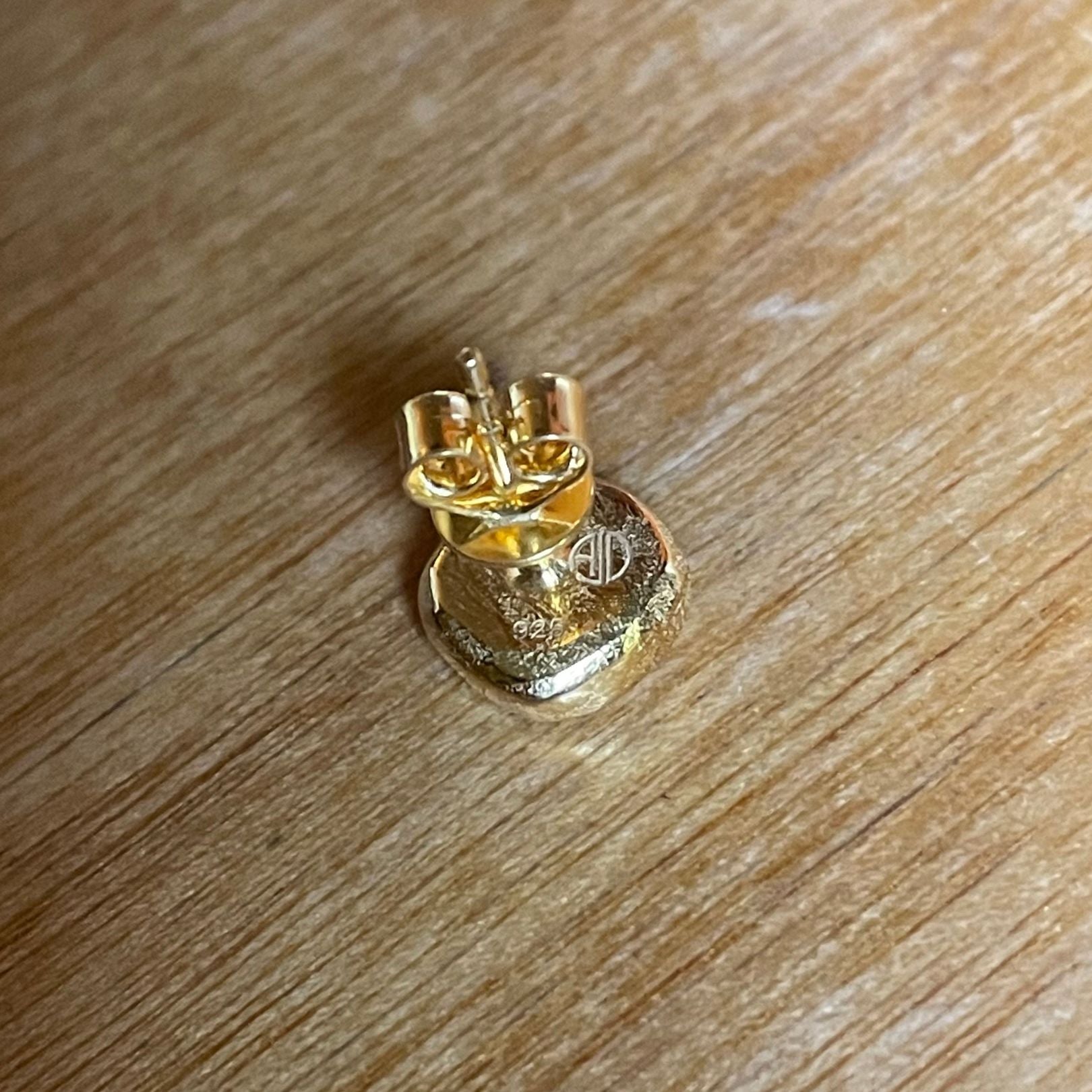 back view of gold stud earring by Amy Delson