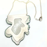 Back of Amy Delson Flora Enamel Necklace with Sterling Silver Chain