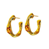 Amy Delson orange citrine gold hoop earrings