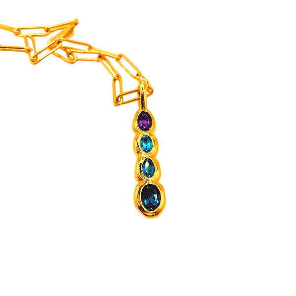 Amy Delson ombre gemstone pendant with amethyst and blue topaz