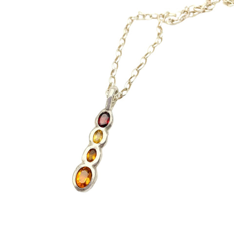 Amy Delson fourstone pendant Garnet Citrine Silver