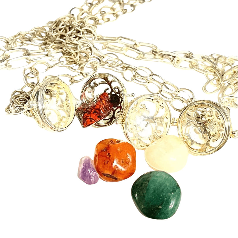 Amy Delson gem locket necklaces