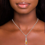 Amy Delson silver citrine necklace on model