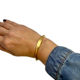 Gold Mantra Cuff - Inscribed, "believe and you will"