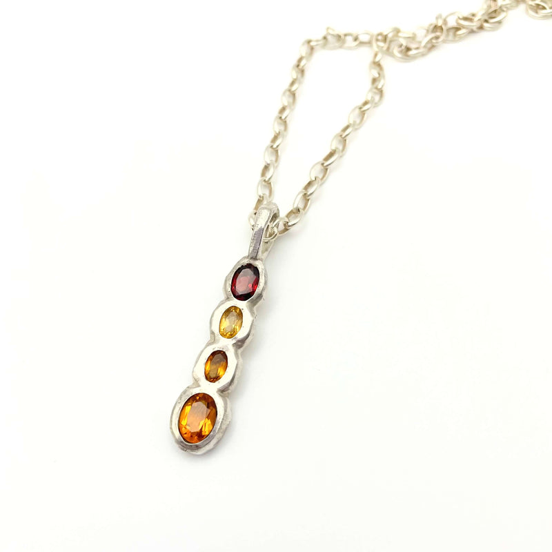 Amy Delson Jewelry Garnet Citrine pendant in Sterling Silver