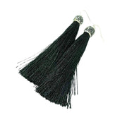 Amy Delson black Tassel Earrings