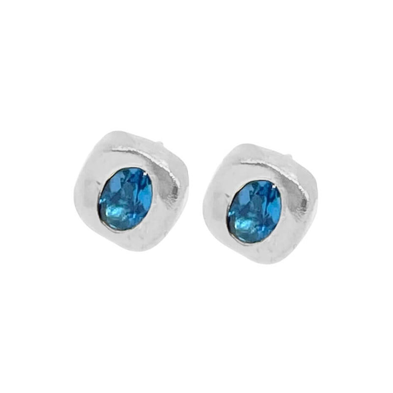 Amy Delson Silver Blue Topaz stud earrings