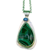 Melissa - Malachite and Denim Lapis Lazuli Sterling Silver Necklace