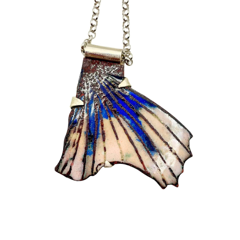 Detail of Amy Delson Petal enamel necklace