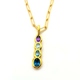Amy Delson Jewelry 18k Gold Vermeil fourstone pendant