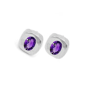 Amy Delson Amethyst Silver Stud earrings