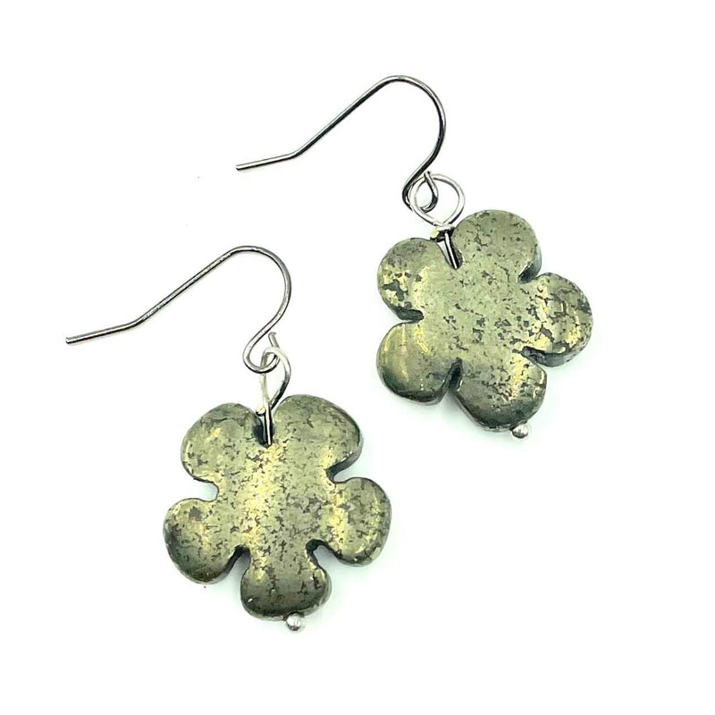 Daisy - Pyrite Flower Earrings