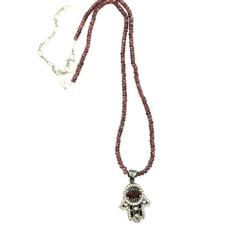 Hanna - Hamsa Gemstone Necklaces
