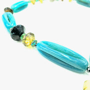 Agatha - Blue Agate & Hematite Necklace