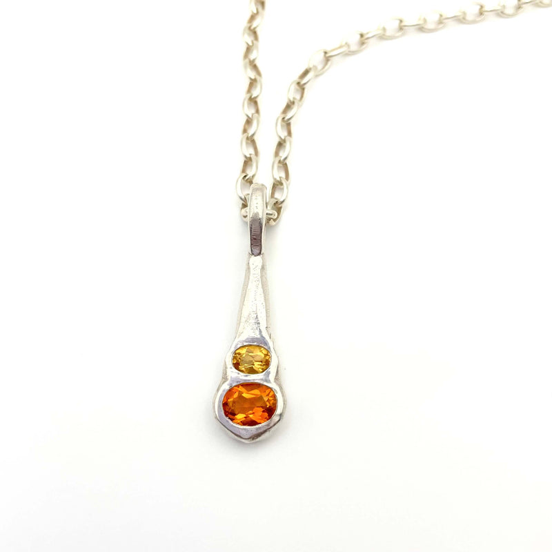 Amy Delson Jewelry Citrine two stone pendant in sterling silver