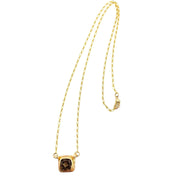 Serena - 14k Gold Bezel Set Smoky Quartz Necklace