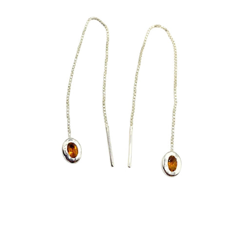 Amy Delson Citrine Silver Threader Earrings