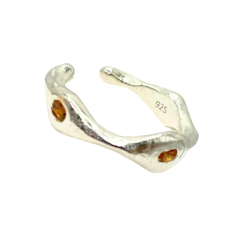 Chloe - Citrine Three Stone Silver Ear Cuff