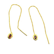 Amy Delson Garnet Gold Threader Earring