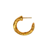 Harlow - Red Garnet Gold Hoop Earrings