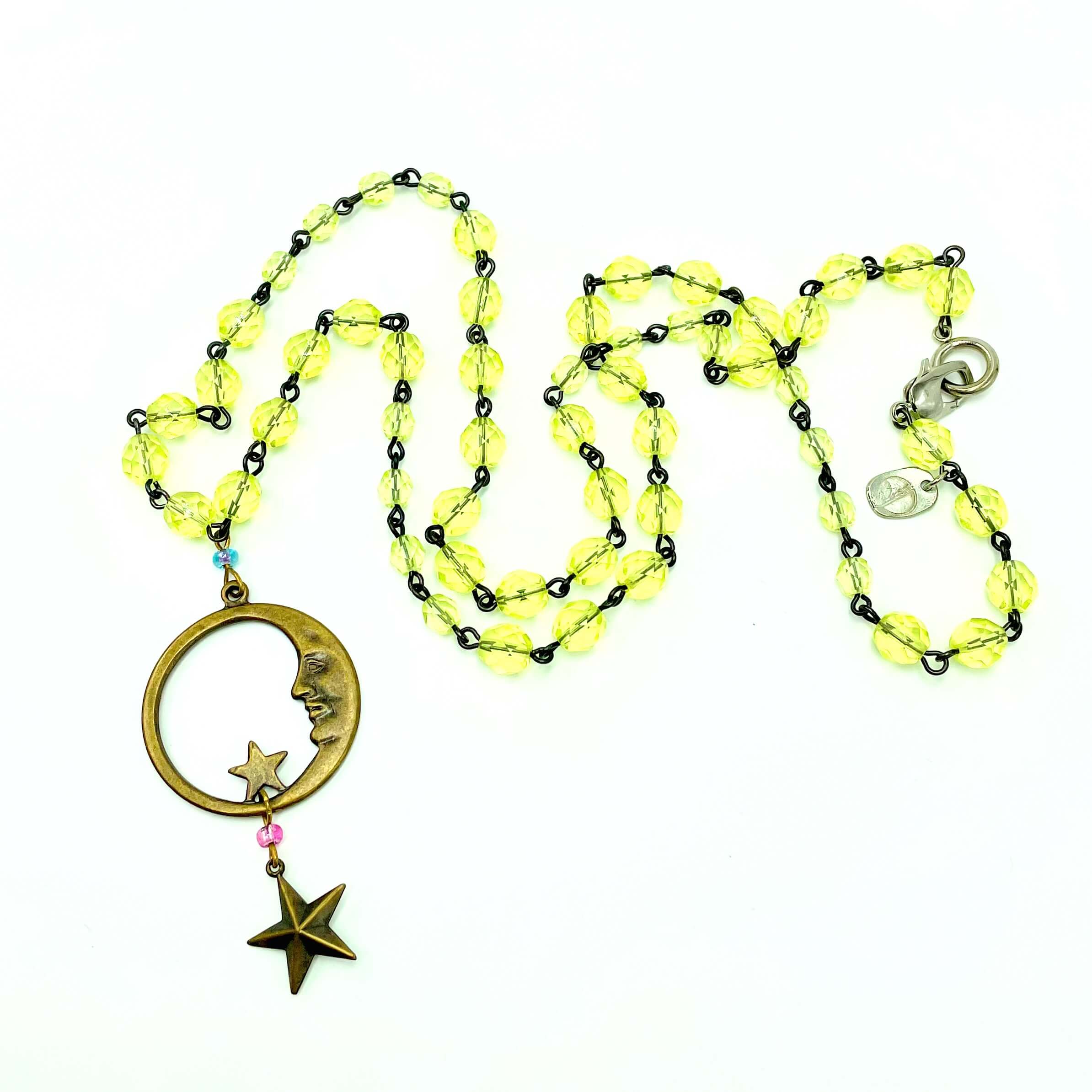 Mindy - Moon Green Crystal Necklace