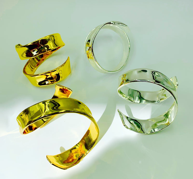 18k Gold and Sterling Silver plated Frida Cuffs by Amy Delson Jewelry