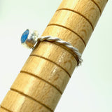 Side view of Amy Delson Jewelry Blue Apatite ring